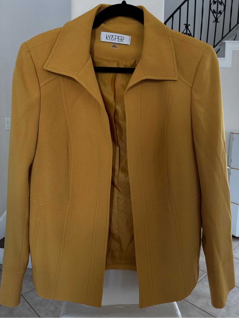 Kasper Mustard Yellow Tailored Collar Blazer